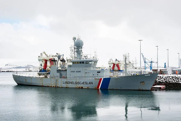 Reykjavik Island März 2020 Das Isländische Küstenwache Schiff Aegir Hafen — Stockfoto