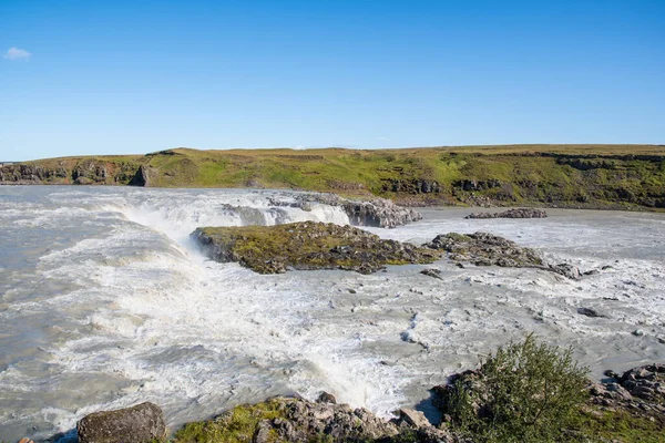 Водопад Urridafoss Реке Thjorsa Юге Исландии Является Самым Объемным Водопадом — стоковое фото