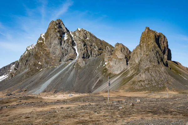 Гора Ейстрагорн Східній Ісландії Сонячний Весняний День — стокове фото