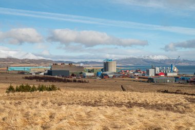 Grundartangi İzlanda - 23 Mart 2025: Çelik ve alüminyum fabrikası