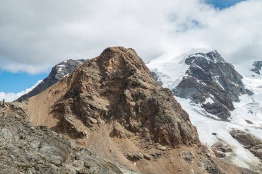 İsviçre 'deki Diavolezza' dan dağ manzarası