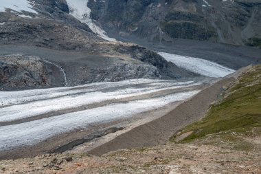 Pers ve Morteratsch buzullarının İsviçre 'deki buluşma noktası.