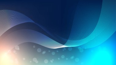 Modern mavi dalga bokeh arka plan kompozisyon