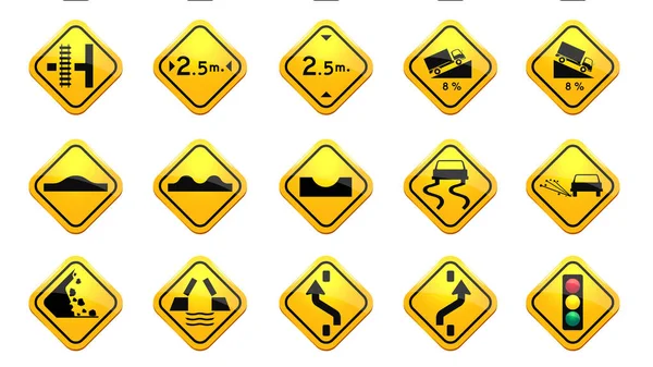 Road Traffic Signs Collection — Stock Vector