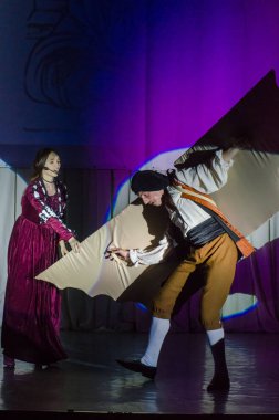 Dnipro, Ukrayna - 22 Haziran 2018: Grand göstermek şarkı Bis perfomed yaratıcı gençlik şarkı tiyatro üyeleri tarafından.