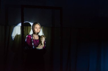 Dnipro, Ukrayna - 22 Haziran 2018: Grand göstermek şarkı Bis perfomed yaratıcı gençlik şarkı tiyatro üyeleri tarafından.