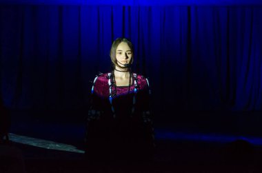 Dnipro, Ukrayna - 22 Haziran 2018: Grand göstermek şarkı Bis perfomed yaratıcı gençlik şarkı tiyatro üyeleri tarafından.