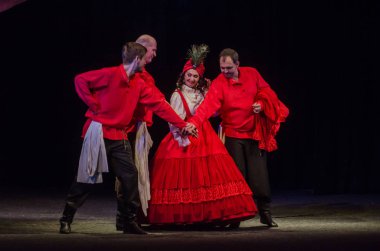 Dnipro, Ukrayna - 7 Temmuz 2018: Dnipro devlet Drama ve komedi tiyatro üyeleri tarafından gerçekleştirilen Amca'nın rüyası