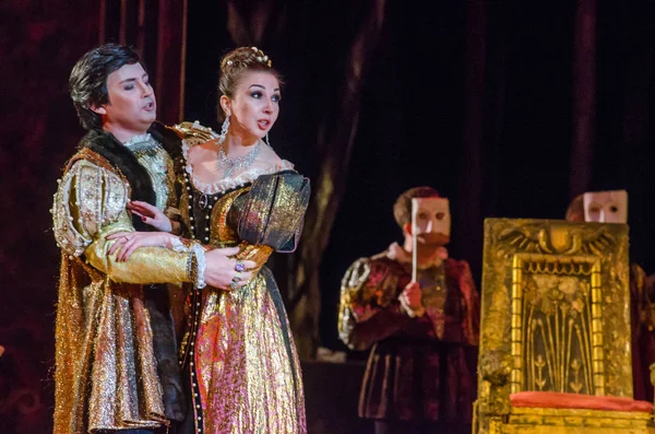 Dnipro Ukraina Października 2018 Opera Rigoletto Wykonywane Przez Członków Dnipro — Zdjęcie stockowe