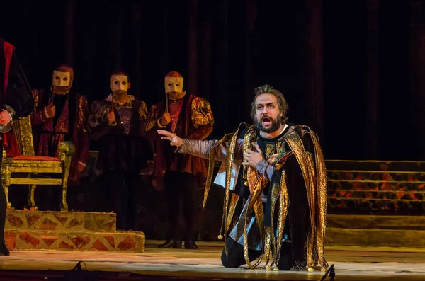 Ντνίπρο Στην Ουκρανία Οκτωβρίου 2018 Rigoletto Όπερας Εκτελούνται Από Μέλη — Φωτογραφία Αρχείου