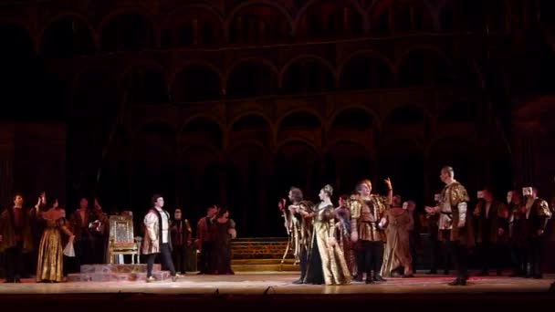Dněpr Ukrajina Října 2018 Rigoletto Opera Provedení Členů Dněpr Státní — Stock video