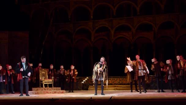 Dněpr Ukrajina Října 2018 Rigoletto Opera Provedení Členů Dněpr Státní — Stock video