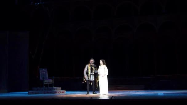 Dnipro Ucraina Ottobre 2018 Opera Rigoletto Eseguita Dai Membri Del — Video Stock