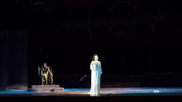 Dnipro Ukraina Oktober 2018 Rigoletto Opera Utförs Medlemmar Dnipro State — Stockvideo
