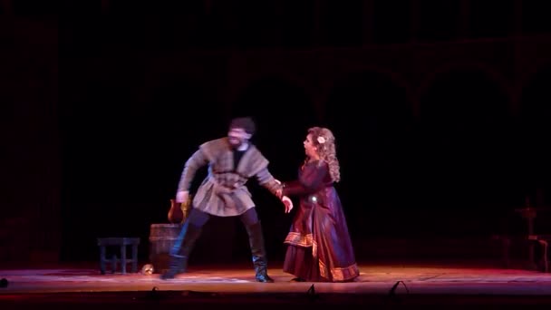 Dnipro Ukraina Października 2018 Opera Rigoletto Wykonywane Przez Członków Dnipro — Wideo stockowe