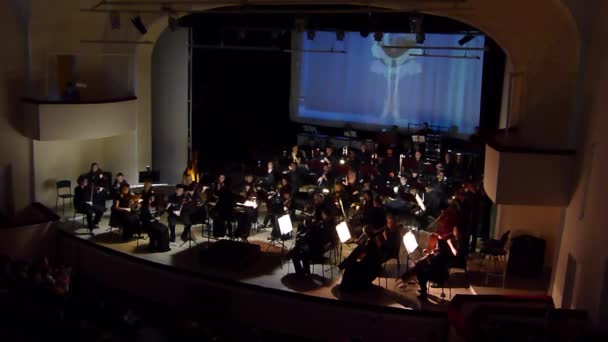 Dnipro Ukraine Syyskuu 2018 Symphonic Orchestran Jäsenet Pääkapellimestari Ivan Cherednichenko — kuvapankkivideo