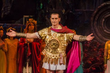 Dnipro, Ukrayna - 21 Ekim 2018: Klasik Opera tarafından Giacomo Puccini Dnipro Devlet Opera ve Bale Tiyatrosu üyeleri tarafından gerçekleştirilen 