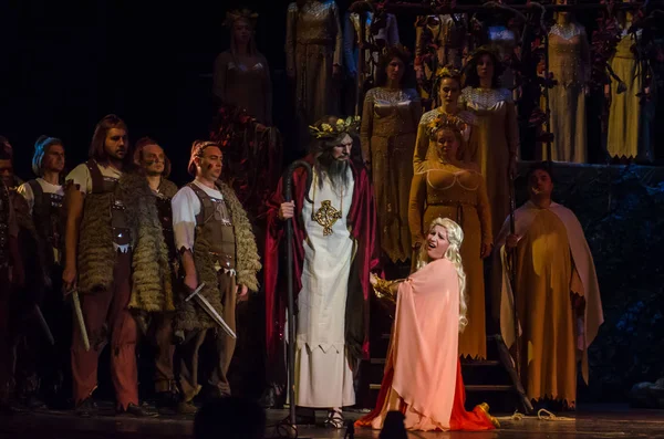 Dnipro Ucrania Octubre 2018 Ópera Clásica Norma Giacomo Puccini Interpretada — Foto de Stock