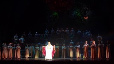 Dnipro, Ukrayna - 21 Ekim 2018: Klasik Opera tarafından Giacomo Puccini Dnipro Devlet Opera ve Bale Tiyatrosu üyeleri tarafından gerçekleştirilen 