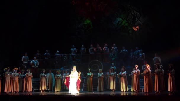 Dnipro Ucraina Ottobre 2018 Opera Classica Norma Giacomo Puccini Eseguita — Video Stock