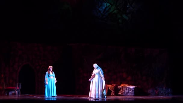 Dnipro Ukraina Oktober 2018 Klassiska Operan Norma Giacomo Puccini Utförs — Stockvideo