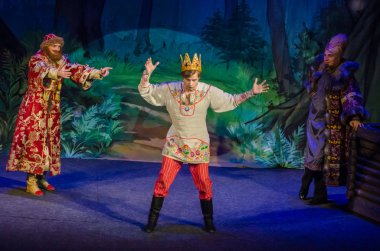 Dnipro, Ukrayna - 4 Kasım 2018: Mucize-Yudo Dnipro devlet Drama ve komedi tiyatro üyeleri tarafından gerçekleştirilen sualtı Krallık.