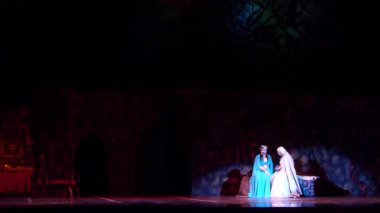 Dnipro, Ukrayna - 21 Ekim 2018: Klasik Opera tarafından Giacomo Puccini Dnipro Devlet Opera ve Bale Tiyatrosu üyeleri tarafından gerçekleştirilen 