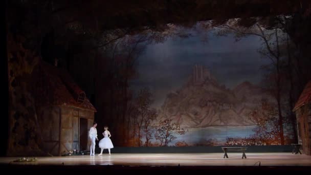 ドニプロ オペラ バレエ劇場のメンバーによって実行されるドニエプル ウクライナ 2018 クラシック バレエでアドルフ アダン ジゼル — ストック動画