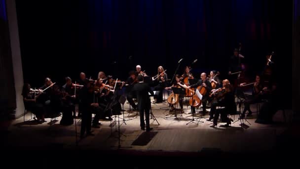 Dnipro Ukrayna Ekim 2018 Üyeler Dört Mevsim Oda Orkestrası Ana — Stok video