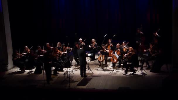 Dnipro Ucraina Ottobre 2018 Membri Dell Orchestra Camera Quattro Stagioni — Video Stock