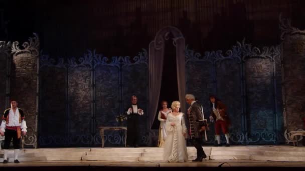 Dnipro Ucraina Ottobre 2018 Matrimonio Dell Opera Figaro Eseguito Dai — Video Stock