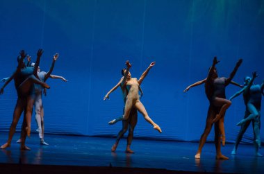 Dnipro, Ukrayna - 17 Kasım 2018: Ulusal Bale Dnipro Devlet Opera ve Bale gösterisinde üyeleri tarafından gerçekleştirilen gece bale çocuklarının.