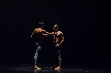 Dnipro, Ukrayna - 17 Kasım 2018: Ulusal Bale Dnipro Devlet Opera ve Bale gösterisinde üyeleri tarafından gerçekleştirilen gece bale çocuklarının.