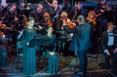 Dnipro, Ukrayna - 24 Kasım 2018: Dnipro Opera ve Bale Tiyatrosu üyeleri tarafından gerçekleştirilen Mozart Requiem.