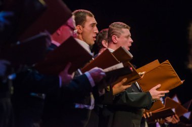 Dnipro, Ukrayna - 24 Kasım 2018: Dnipro Opera ve Bale Tiyatrosu üyeleri tarafından gerçekleştirilen Mozart Requiem.