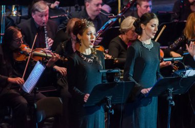 Dnipro, Ukrayna - 24 Kasım 2018: Dnipro Opera ve Bale Tiyatrosu üyeleri tarafından gerçekleştirilen Mozart Requiem.
