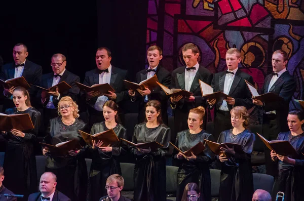 Dnipro Ukraine Novembro 2018 Requiem Mozart Realizada Por Membros Teatro — Fotografia de Stock