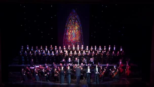 Dnipro Ucrania Noviembre 2018 Requiem Mozart Interpretado Por Miembros Del — Vídeo de stock