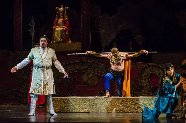 Dnipro Ucrania Diciembre 2018 Ópera Clásica Giacomo Puccini Turandot Interpretada — Foto de Stock