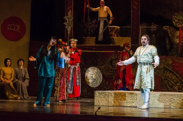 Dnipro Ucrania Diciembre 2018 Ópera Clásica Giacomo Puccini Turandot Interpretada — Foto de Stock