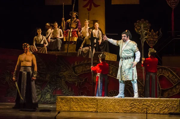 Dnipro Ucrania Diciembre 2018 Ópera Clásica Giacomo Puccini Turandot Interpretada — Foto de Stock