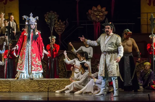 Dnipro Ucrania Diciembre 2018 Ópera Clásica Giacomo Puccini Turandot Interpretada — Foto de Stock