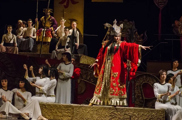 Dnipro Ucrania Diciembre 2018 Ópera Clásica Giacomo Puccini Turandot Interpretada — Foto de Stock