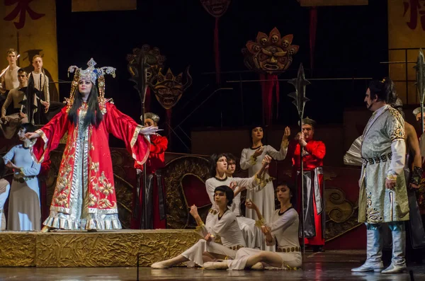 Dnipro Ucrania Diciembre 2018 Ópera Clásica Giacomo Puccini Turandot Interpretada — Foto de Stock