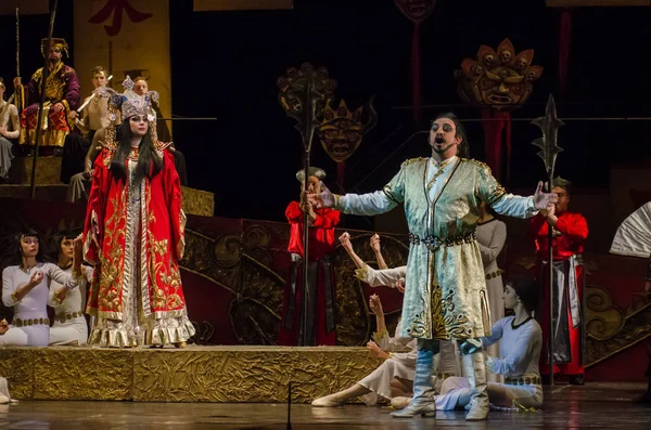 Dnipro Ucrania Diciembre 2018 Ópera Clásica Giacomo Puccini Turandot Interpretada — Foto de Stock