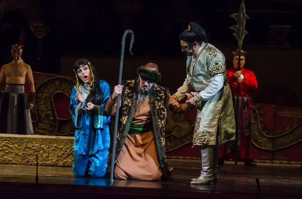Dnipro Ucrania Diciembre 2018 Ópera Clásica Giacomo Puccini Turandot Interpretada — Foto de Stock