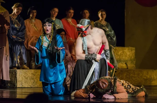 Dněpr Ukrajina Prosince 2018 Klasickou Operu Giacomo Puccini Turandot Prováděné — Stock fotografie
