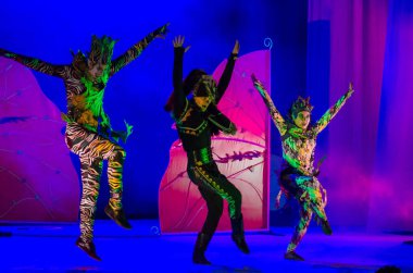 Dnipro, Ukrayna - 26 Aralık 2018: Barvinok Dnipro devlet Drama ve komedi tiyatro üyeleri tarafından gerçekleştirilen bizim kahraman olan.