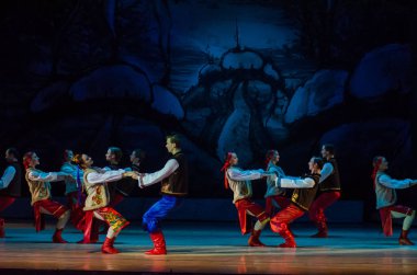 Dnipro, Ukrayna - 6 Ocak 2018: Noel bale Dnipro Opera ve Bale Tiyatrosu üyeleri tarafından gerçekleştirilen önceki gece 