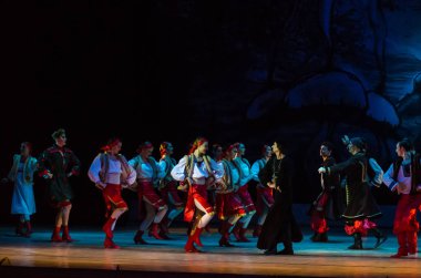 Dnipro, Ukrayna - 6 Ocak 2018: Noel bale Dnipro Opera ve Bale Tiyatrosu üyeleri tarafından gerçekleştirilen önceki gece 